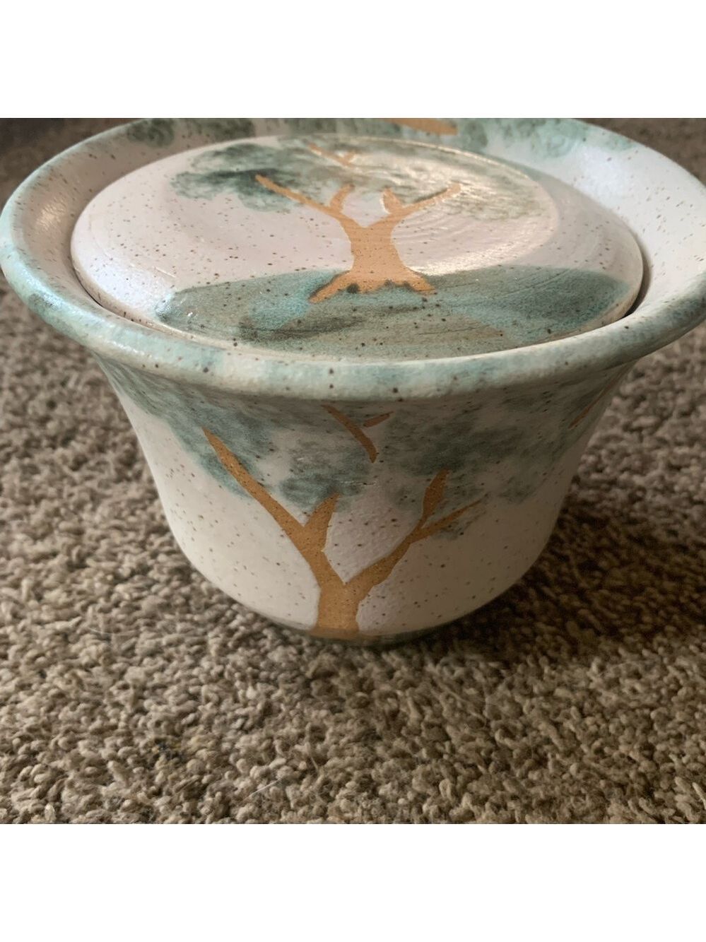 Salt Glazed Stoneware Set of 2 Crocks "Tree" Design - Picture 7 of 7